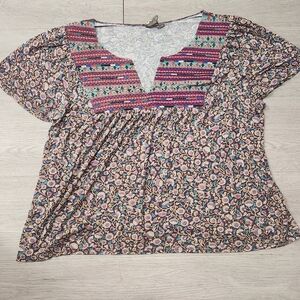 One September (Anthropologie) Floral Multicolor Women's Top
